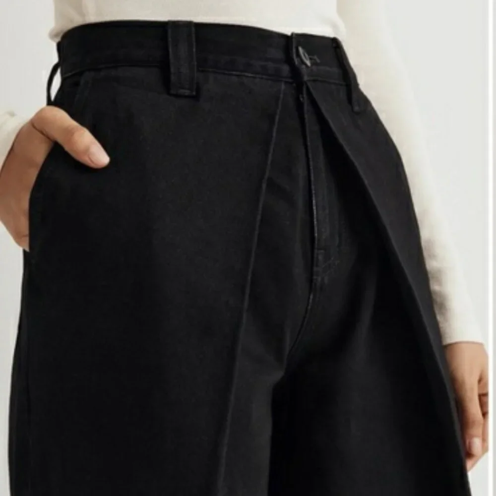 Madewell Extra Wide Leg High Rise Black Jeans SIZE 25